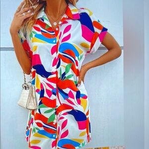 ❣️5 items $25 Colorful Abstract Print Women's Top